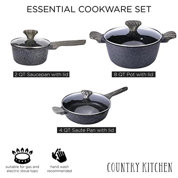Blue Diamond Cookware Hard Anodized Ceramic Nonstick, 10 Piece Cookware Pots and Pans Set, Non-Toxic PFAS and PFOA-Free, Dishwasher and Oven Safe, Durable, Even Heating, Metal Uten