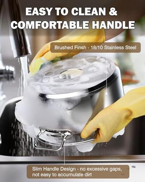 Cooks Standard Kitchen Cookware Sets Stainless Steel, Professional Pots and Pans Include Saucepan, Sauté Pan, Stockpot with Lids, 8-Piece, Silver