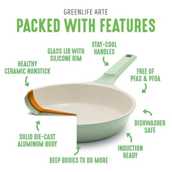 T-fal Preserve Ceramic, Ceramic Non Stick Cookware Set 13 Piece, Oven Broiler Safe 350F, Kitchen Cookware Set w/Frypans, Saucepans, Sautepan, Dutch Oven, Lids, Pan Protectors, Pots