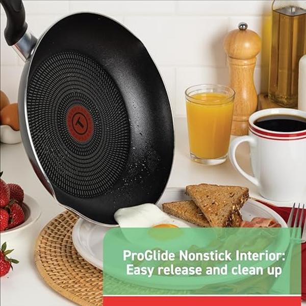 T-fal Initiatives Nonstick Cookware Set 18 Piece, Oven Broiler Safe 350F, Kitchen Cooking Set w/Fry Pans, Saucepans, Saute Pan, Dutch Oven, Griddle, Pots and Pans, Home, Dishwasher
