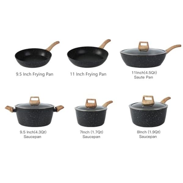 Concord Cookware 7-Piece Stainless Steel Cookware Set, includes Pots and Pans