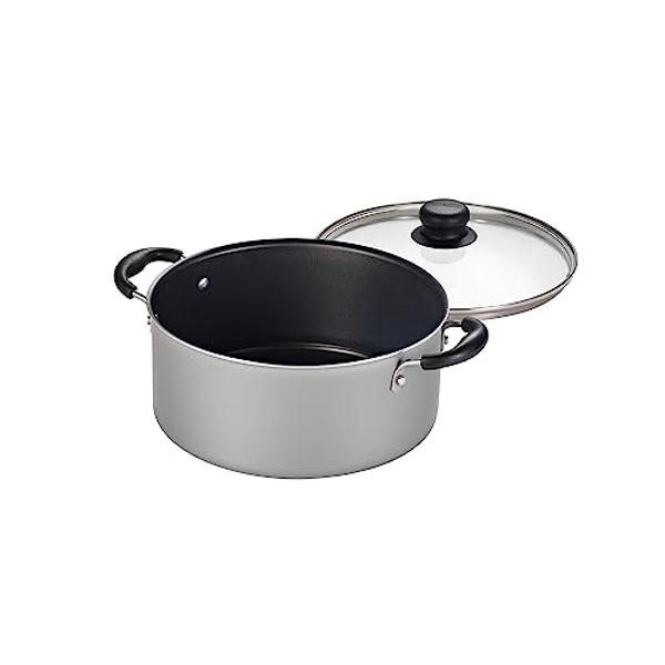 Daniks Modern 10-Piece Stainless Steel Induction Cookware Set – Dishwasher Safe Saucepan, Pots with Heatproof Handles, Glass Lids, Silver