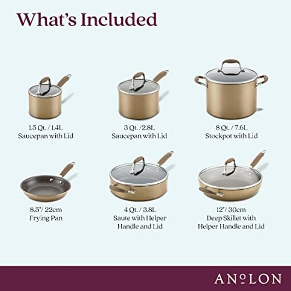 Cook N Home Stainless Steel Cookware Sets 10-Piece, Pots and Pans Kitchen Cooking Set with Stay-Cool Handles, Dishwasher Safe, Silver