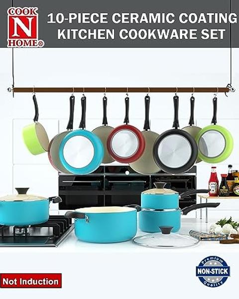 YASHE 13-Piece Pots and Pans Set, Nonstick Granite Cookware Set, Detachable Handle Pots and Pans, PFAS and PFOA-Free, Easy Clean Kitchen Cookware Set, Eco-friendly, Perfect for RV 