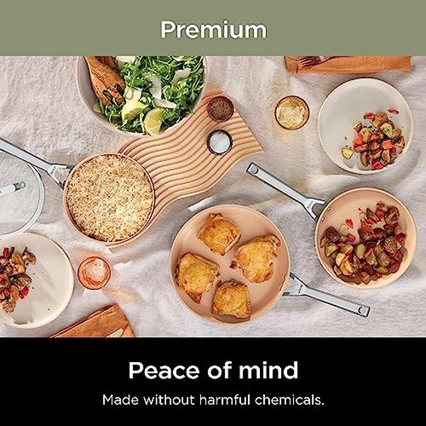 Ninja Pots and Pans Set Non Stick | Extended Life Premium Ceramic Cookware Set | 9-Piece Nonstick | PTFE Free | Oven Safe to 550°F | Induction Compatible | Frying Pan x3 | Cooking 