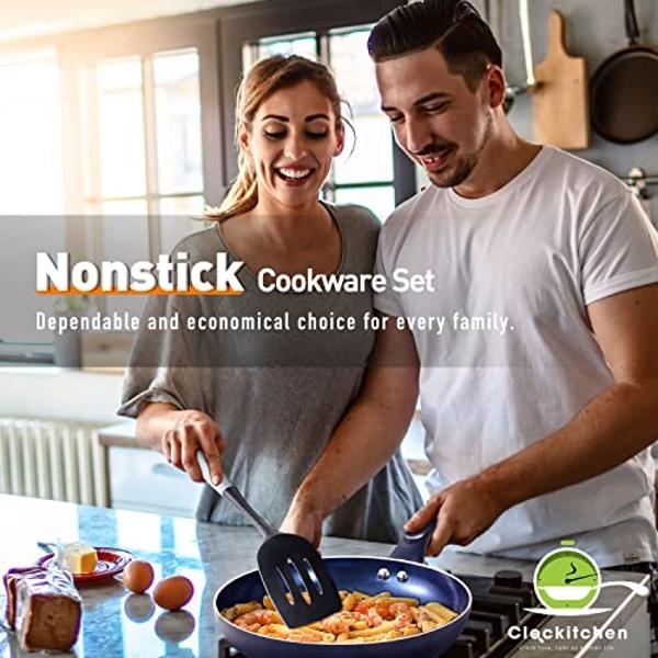 Goodful Ceramic Nonstick Pots and Pans Set, Premium Ceramic Coating Made without PFOA, PTFE or PFAS, Dishwasher Safe, 12-Piece, Cream