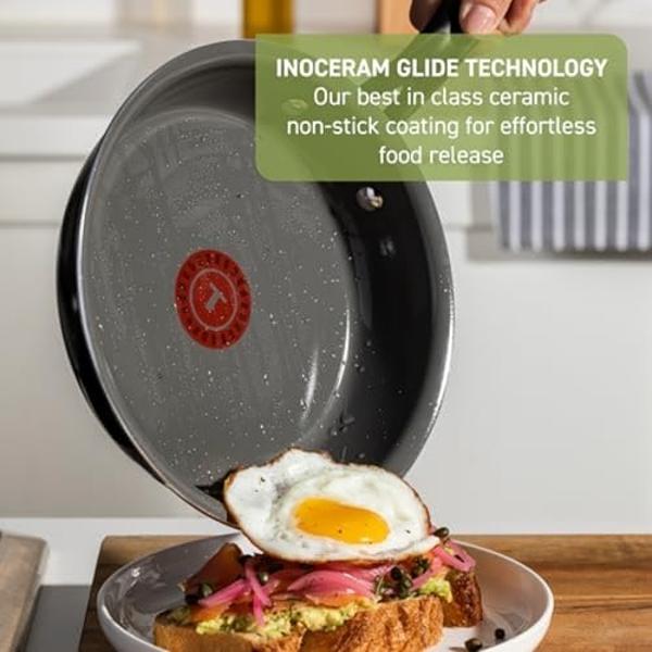 T-fal Preserve Ceramic, Ceramic Non Stick Cookware Set 13 Piece, Oven Broiler Safe 350F, Kitchen Set w/Frying Pans, Saucepans, Sautepan, Dutch Oven, Lids, Pan Protectors, Pots and 