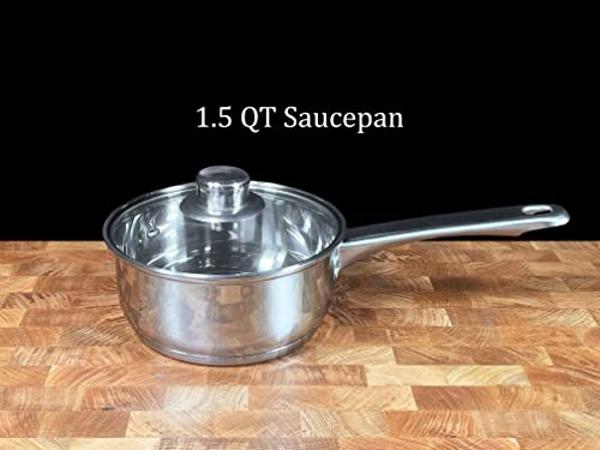 Concord Cookware 7-Piece Stainless Steel Cookware Set, includes Pots and Pans