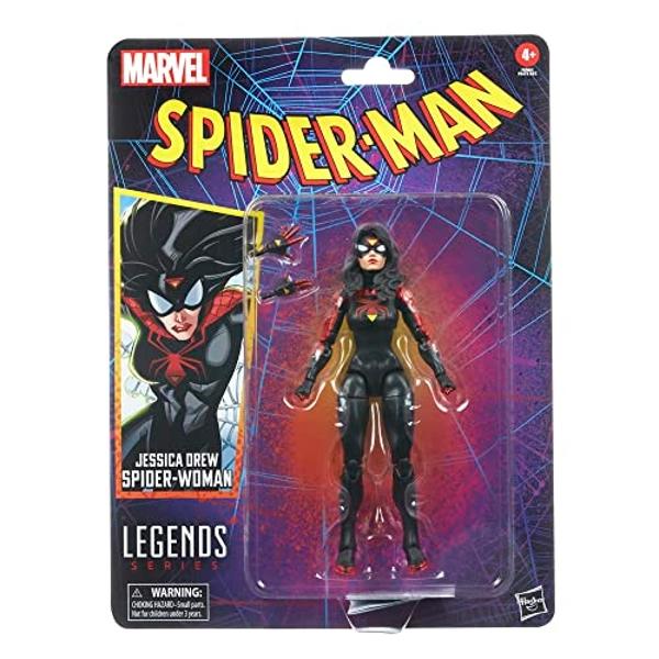 Marvel Legends Series Jessica Drew Spider-Woman, Spider-Man Legends Collectible 6 Inch Action Figures, 2 Accessories