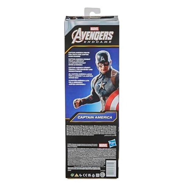 Avengers Marvel Titan Hero Series Collectible 12-Inch Captain America Action Figure, Toy for Ages 4 and Up