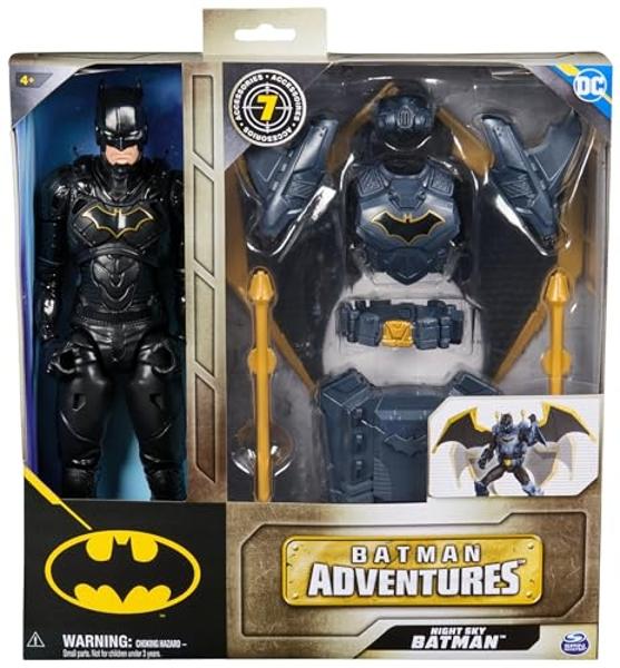 Batman Adventures, 12-inch Night Sky Batman Action Figure with Expandable Wings, Kids Toys for Boys and Girls Age 3 and Up