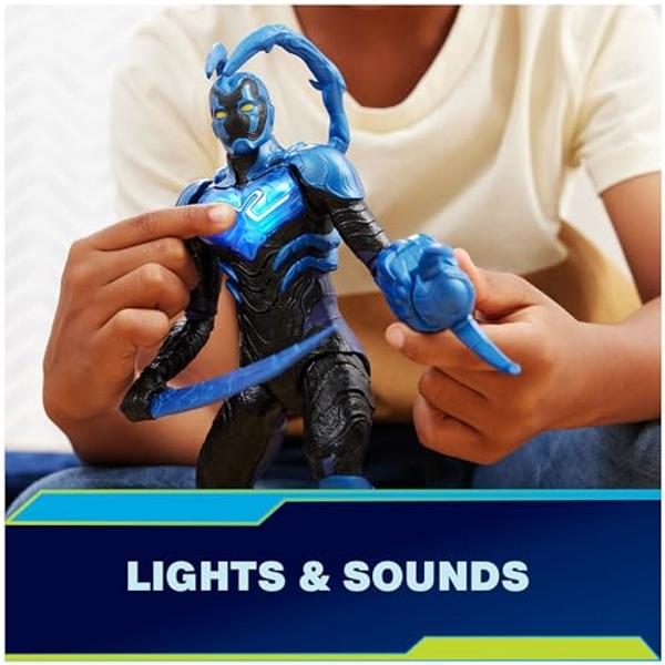 DC Comics, Battle-Mode Blue Beetle Action Figure, 12-inch, Lights & Sounds, Easy to Pose, Movie Superhero Kids Toys for Boys & Girls, Ages 4+