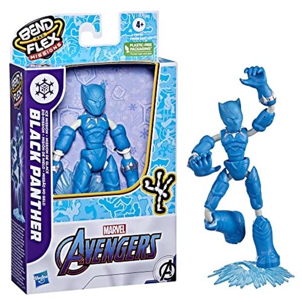 Hasbro Marvel Avengers Bend and Flex Missions Black Panther Ice Mission Action Figure,6-Inch-Scale Bendable Toy,Toys for Kids Ages 4 and Up