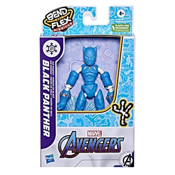 Hasbro Marvel Avengers Bend and Flex Missions Black Panther Ice Mission Action Figure,6-Inch-Scale Bendable Toy,Toys for Kids Ages 4 and Up