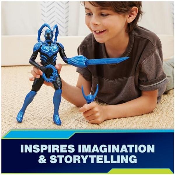 DC Comics, Battle-Mode Blue Beetle Action Figure, 12-inch, Lights & Sounds, Easy to Pose, Movie Superhero Kids Toys for Boys & Girls, Ages 4+