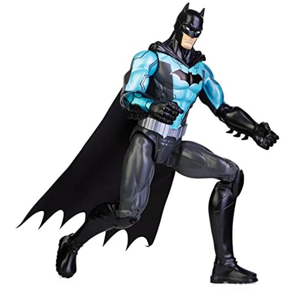 DC Comics Batman 12-inch Bat-Tech Batman Action Figure (Black/Blue Suit), Kids Toys for Boys and Girls Ages 3 and up