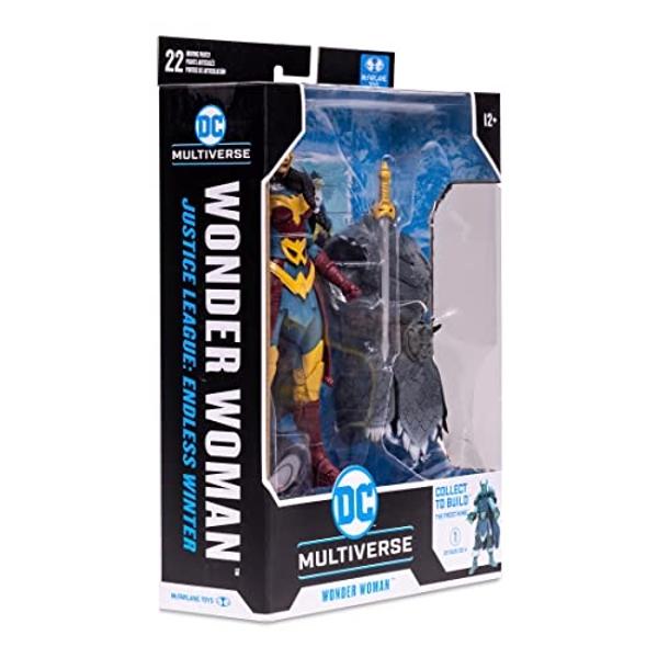 McFarlane Toys DC Multiverse Wonder Woman Endless Winter 7" Action Figure with Build-A Frost King Piece and Accessories