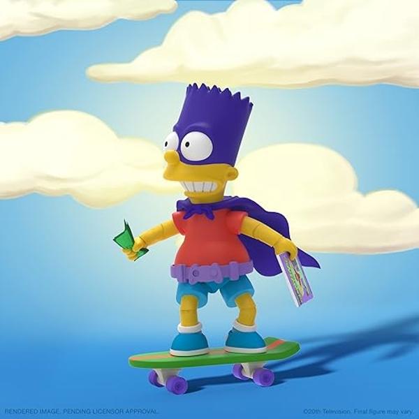 Super7 Ultimates The Simpsons Bartman - 7" The Simpsons Action Figure with Accessories Classic TV Show Collectibles and Retro Toys