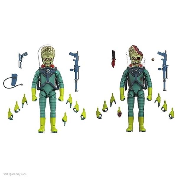 Super7 ULTIMATES! Mars Attacks Martian The Invasion Begins - 7" Mars Attacks Action Figure with Accessories Vintage Collectibles and Retro Toys