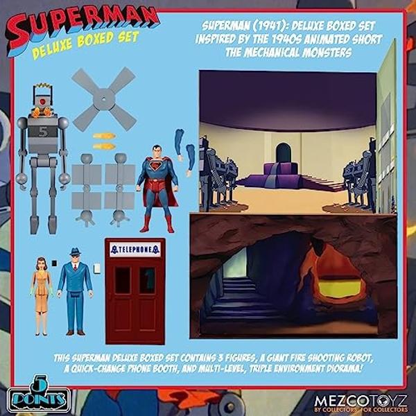Mezco Toyz DC Comics 5 Points Superman The Mechanical Monsters (1941) Deluxe Boxed Set