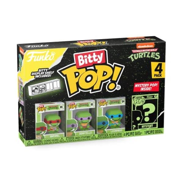 Funko Bitty POP! Teenage Mutant Ninja Turtles (TMNT) - Shredder, 4-Pack - 8-Bit Raphael, 8-Bit Donatello, 8-Bit Leonardo and A Surprise Mystery Mini Figure - 0.9 Inch (2.2 Cm) Coll