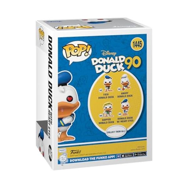 Funko Pop Disney: Donald Duck 90th Anniversary - Donald Duck with Heart Eyes - Collectable Vinyl Figure - Gift Idea - Official Merchandise - Toys for Kids & Adults - Cartoon/Animat