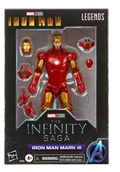 Marvel Hasbro Legends Series 6-inch Scale Action Figure Toy Iron Man Mark 3 Infinity Saga Character, Premium Design and 5 Accessories
