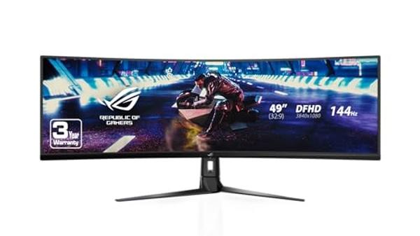 Asus ROG Strix XG49VQ 49” Curved Gaming FreeSync Monitor 144Hz Dual Full HD HDR Eye Care with DP HDMI Black