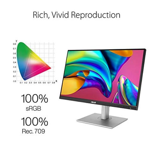 ASUS ProArt Display PA279CV 27” 4K HDR UHD (3840 x 2160) Monitor, IPS, 100% sRGB/Rec. 709, ΔE < 2, USB-C DisplayPort HDMI USB hub, Calman Verified, Compatible With Laptop & Mac Mon