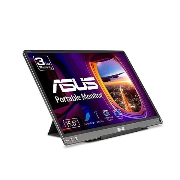 ASUS ZenScreen 15.6” 1080P Portable USB Monitor (MB16ACE) - Full HD (1920 x 1080), IPS, USB Type-C, Eye Care, Anti-Glare Surface, Lite Smart Case, External screen for laptop, 3-Yea