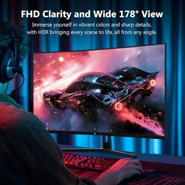 Z-Edge 32-inch Curved Gaming Monitor 16:9 1920x1080 240Hz 1ms Frameless LED Gaming Monitor, UG32P AMD Freesync Premium Display Port HDMI