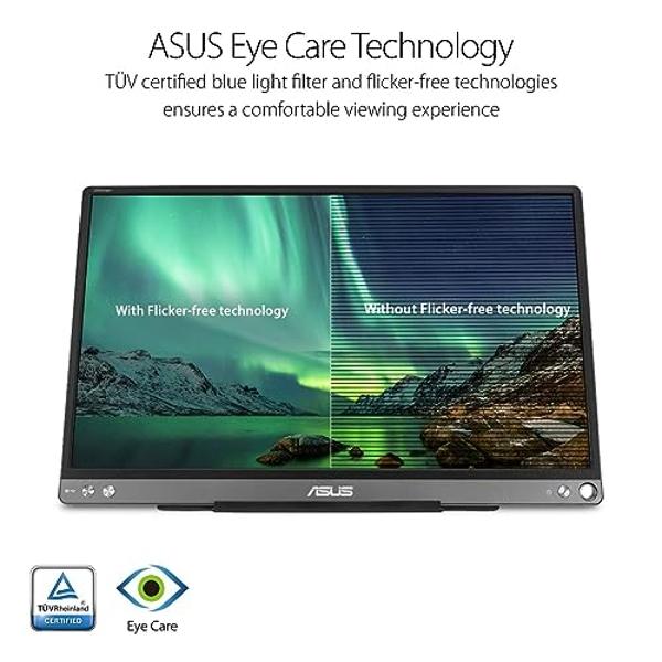ASUS ZenScreen 15.6” 1080P Portable USB Monitor (MB16ACE) - Full HD (1920 x 1080), IPS, USB Type-C, Eye Care, Anti-Glare Surface, Lite Smart Case, External screen for laptop, 3-Yea