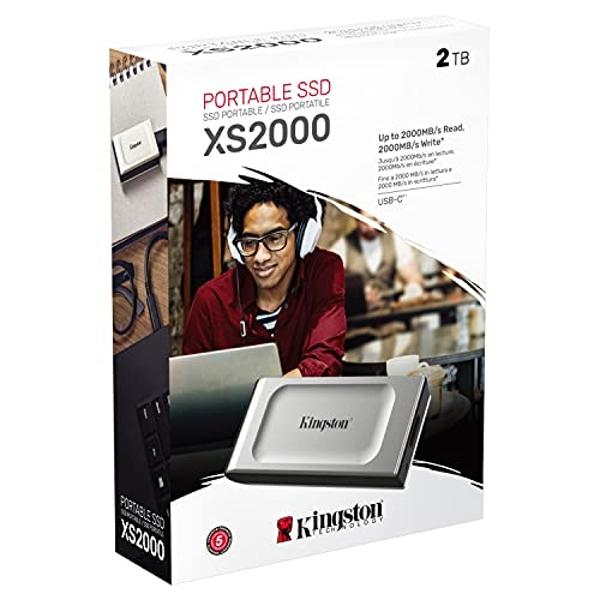 Kingston XS2000 2TB High Performance Portable SSD with USB-C | Pocket-sized | USB 3.2 Gen 2x2 | External Solid State Drive | Up to 2000MB/s | SXS2000/2000G