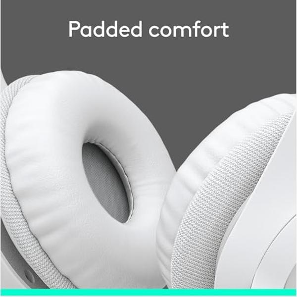 Logitech H390 Gaming Headphones, Wired Headphones with Mic, USB Headset with Microphone for PC, Noise Cancelling Microphone for Video Meetings, Music, Gaming - Off White (Pack of 1