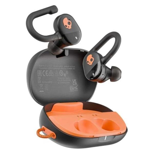 Skullcandy Push Play Active Wireless Earbuds, Bluetooth Headphones, Noise Isolating, 34 Hrs Battery, Secure-Fit Over-Ear Hanger, Sweat Water Resistant, Microphone for iPhone Androi