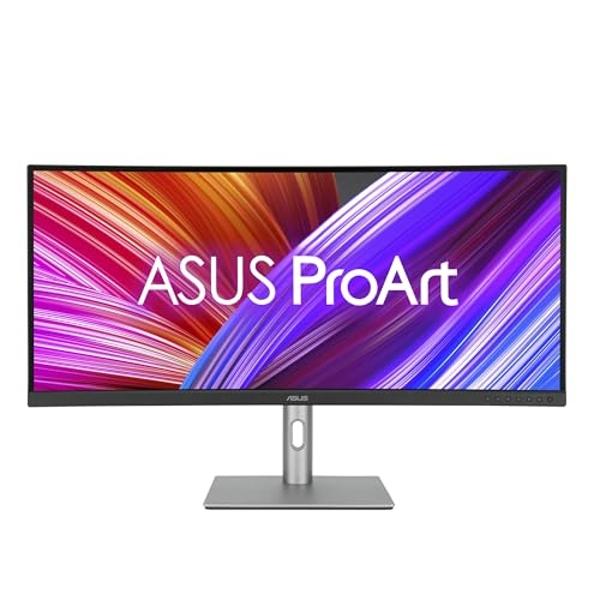 ASUS ProArt Display 34” Ultrawide Curved Professional HDR Monitor (PA34VCNV) - IPS, 21:9 3440 x 1440, 3800R Curve, 100% sRGB/Rec709, ΔE<2, Calman Verified, USB-C Docking PD 96W, RJ