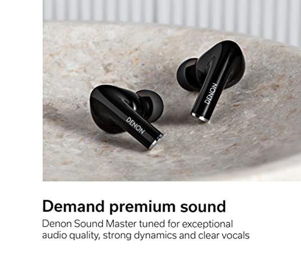 Denon AH-C830NCW Active Noise Cancelling Earbuds, 24-Hr Battery Life, in-Ear Wireless Earphones with (3) Mics, IPX4 Rated Water Resistance, Includes (3) Silicone Ear Tips & USB-C C