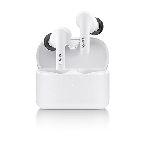 Denon AH-C630W True Wireless Earphones, in-Ear Bluetooth Earbuds with Mic, 18 Hours of Battery Life, IPX4 Rated Water Resistance, Includes (3) Silicone Ear Tips & Charging Cable, W