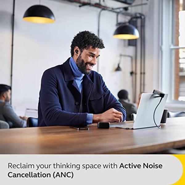 Jabra Evolve2 True Wireless in-Ear Bluetooth Earbuds with Wireless Charging Pad - Active Noise Cancellation, MultiSensor Voice Technology - MS Teams Certified, Works with All Other