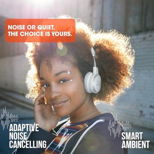 JBL Live 460NC wireless on-ear Noise Cancelling headphones with 50H battery, microphone for calls, lightweight and comfortable, and Alexa Built-in (Optimized for Android), iOS comp