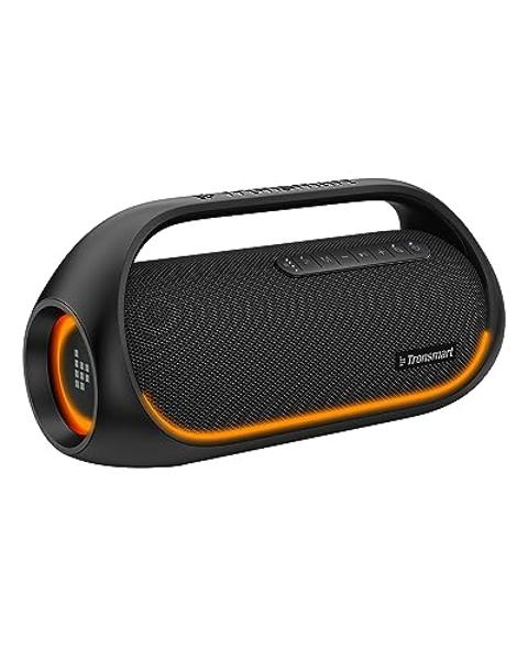 Tronsmart Upgraded Bang 60W Bluetooth Speakers with Subwoofer, IPX6 Waterproof Loud Bluetooth Speaker with 7 Color Light, 15H Playtime, Custom EQ, Portable Speaker with Handle for 