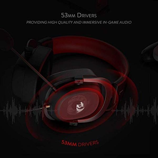 Redragon H510 Zeus Wired Gaming Headset - 7.1 Surround Sound - Memory Foam Ear Pads - 53MM Drivers - Detachable Microphone, Works for Multi-Platforms PC, PS4/3 & Xbox One/Series X,