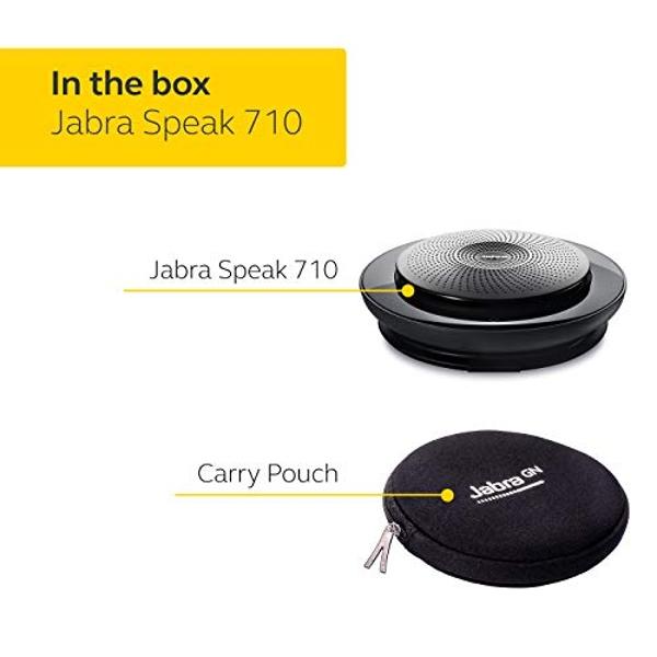 Jabra Speak 710 MS Wireless Bluetooth Speakerphone with Link 370 USB Adapter – Portable Conference Speaker for Holding Meetings Anywhere with Immersive Sound - Certified for Micros