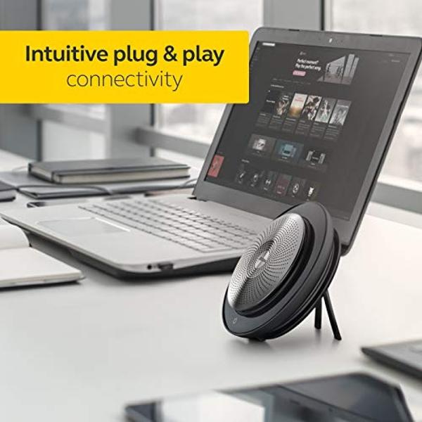 Jabra Speak 710 MS Wireless Bluetooth Speakerphone with Link 370 USB Adapter – Portable Conference Speaker for Holding Meetings Anywhere with Immersive Sound - Certified for Micros