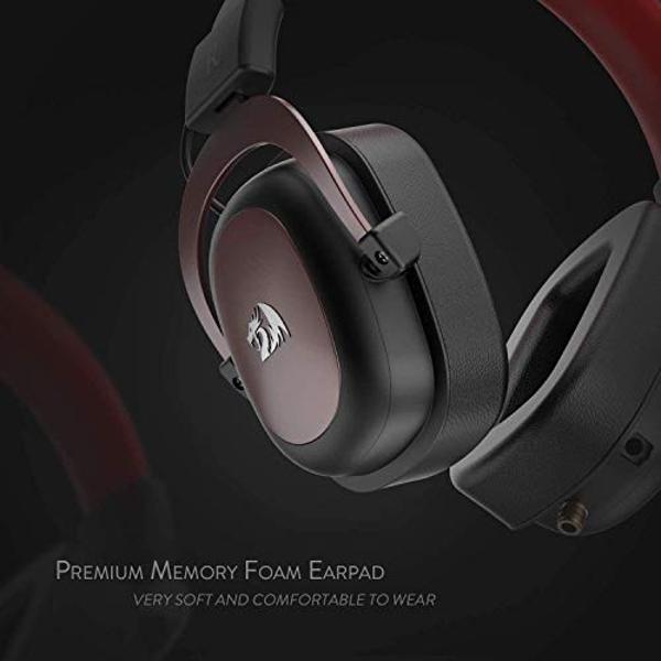 Redragon H510 Zeus Wired Gaming Headset - 7.1 Surround Sound - Memory Foam Ear Pads - 53MM Drivers - Detachable Microphone, Works for Multi-Platforms PC, PS4/3 & Xbox One/Series X,