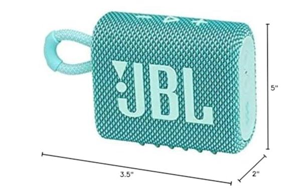 JBL Go 3 - Portable Mini Bluetooth Speaker, big audio and punchy bass, IP67 waterproof and dustproof, 5 hours of playtime, speaker for home, outdoor and travel (Teal)