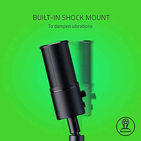 Razer Seiren Emote Streaming Microphone: 8-bit Emoticon LED Display, Stream Reactive Emoticons, Hypercardioid Condenser Mic, Built-in Shock Mount, Height & Angle Adjustable Stand, 