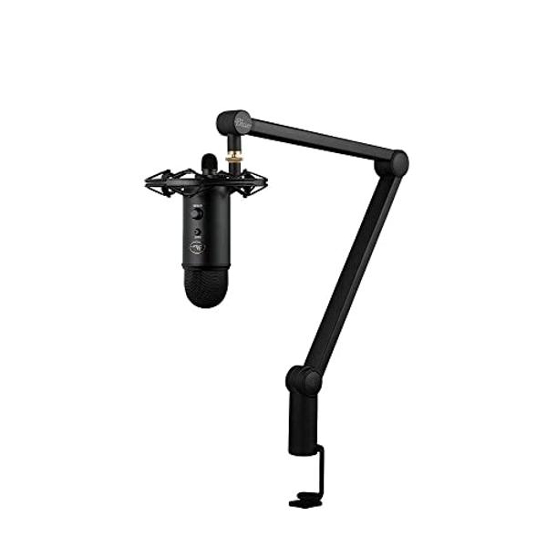 Logitech for Creators Blue Yeticaster Pro Broadcast Bundle with Yeti USB Microphone for Gaming, Recording, Streaming, Podcasting, Radius III Shockmount, Compass Mic Boom Arm, Blue 