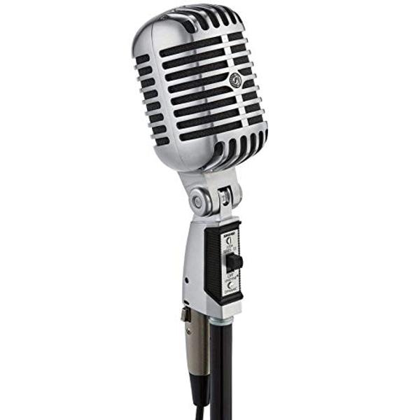 Shure 55SH Series II Iconic Microphone - Vintage Style, Rich Sound Quality, Rugged Construction, Shock-Mounted Noise Reduction for Vocals & Instruments-for Live Performances & Stud