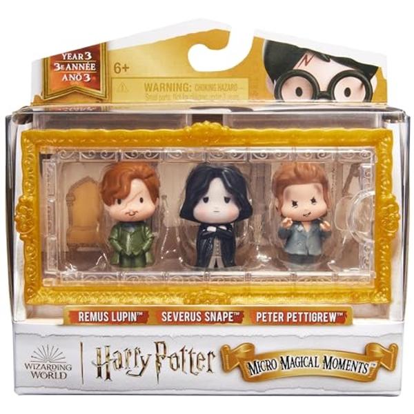 Wizarding World Harry Potter, Micro Magical Moments Year 3 Figure Set with Remus Lupin, Severus Snape, Peter Pettigrew & Display Case